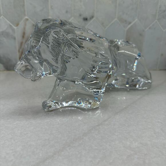 Baccarat Crystal Figurine 11" Heavy Standing Lion Figure France - Picture 3 of 8